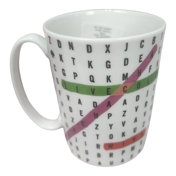 Kate Spade for Lenox SAY THE WORD Mug Word Search Pattern 12 oz New In Box - Picture 1 of 5
